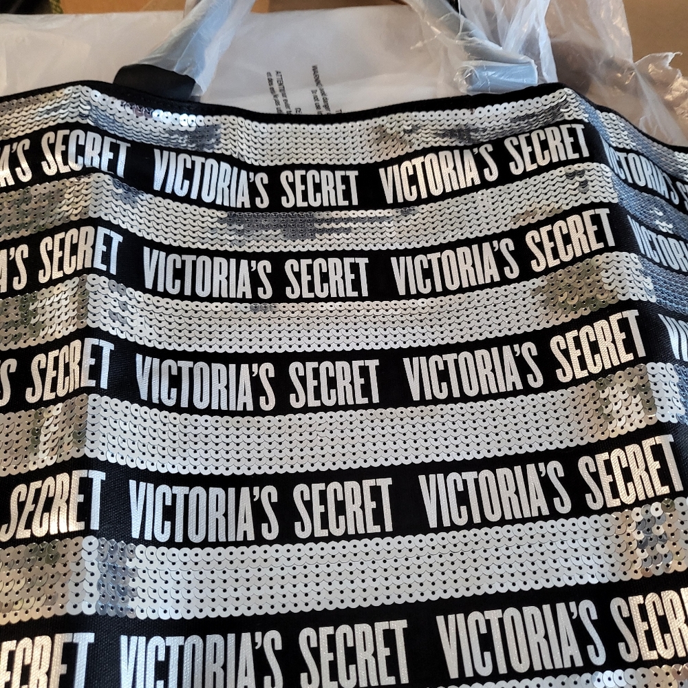 Victoria Secret Black Sequin Tote